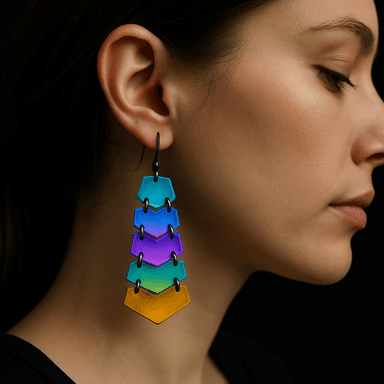 Aurora Cascade Earrings — worn