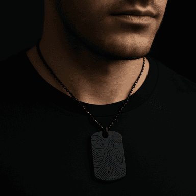 Cipher Tag Pendant — worn
