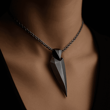 Fractal Blade Pendant — worn