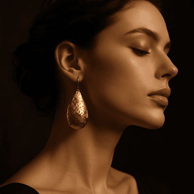 Golden Tear Earrings — worn