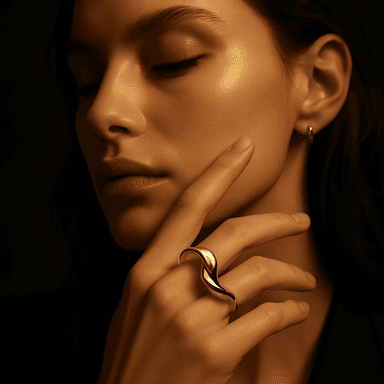Infinity Twist Ring — worn