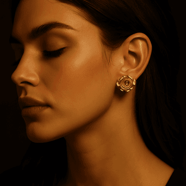 Rosette Studs — worn