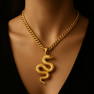 Serpent Coil Pendant — worn