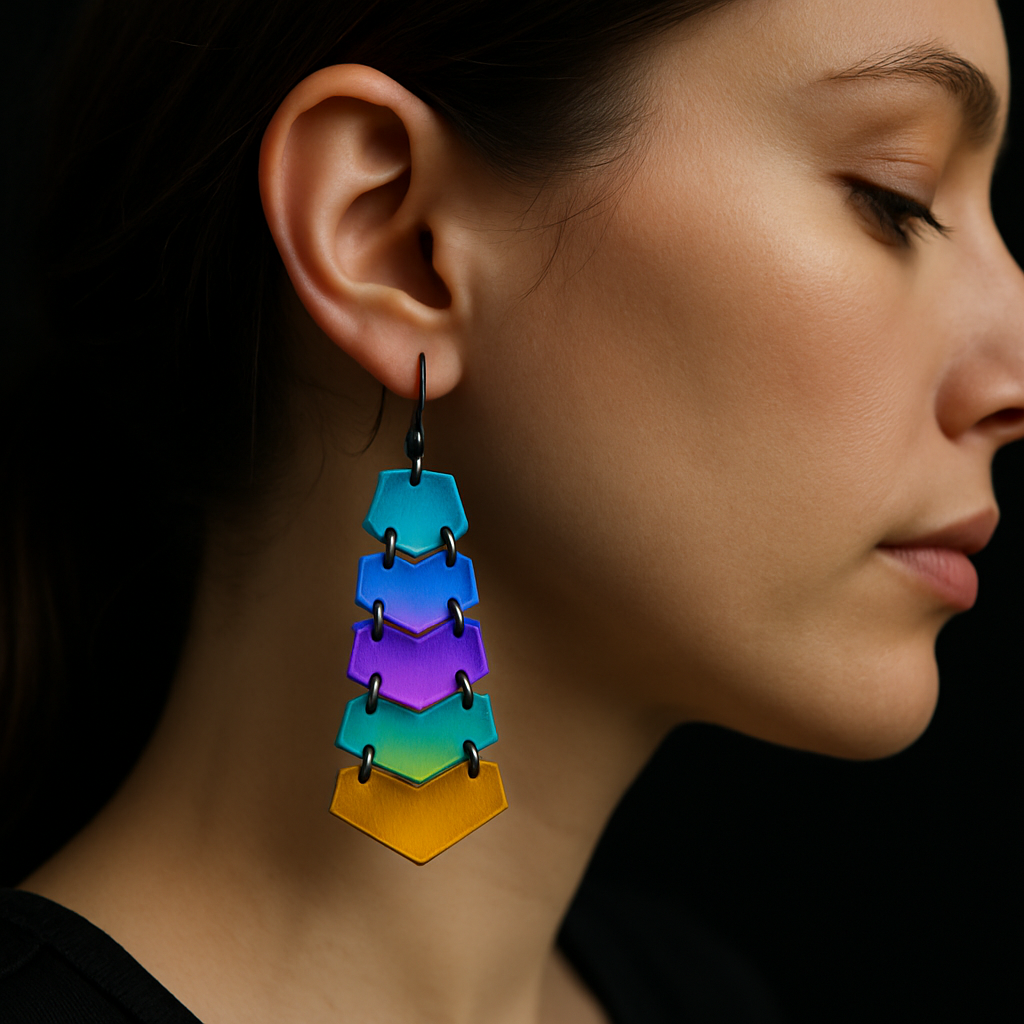 Aurora Cascade Earrings — worn