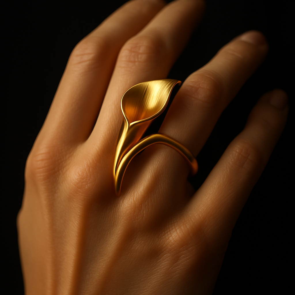 Petal Embrace Ring — worn