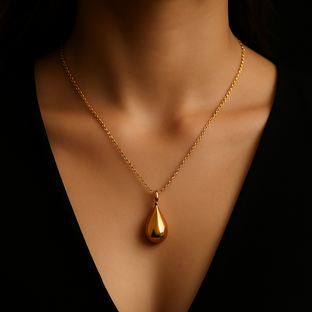 Celestial Teardrop Pendant — worn