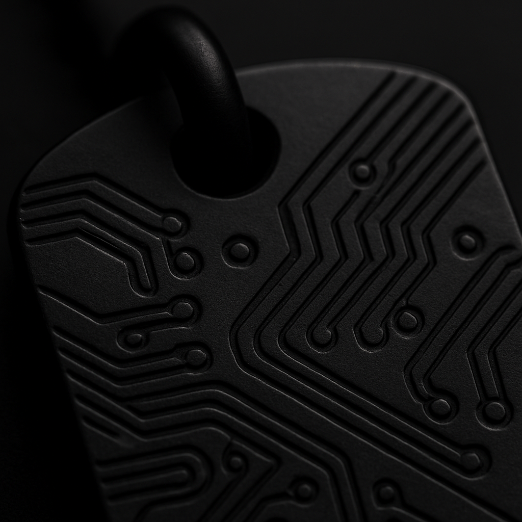 Cipher Tag Pendant — close-up
