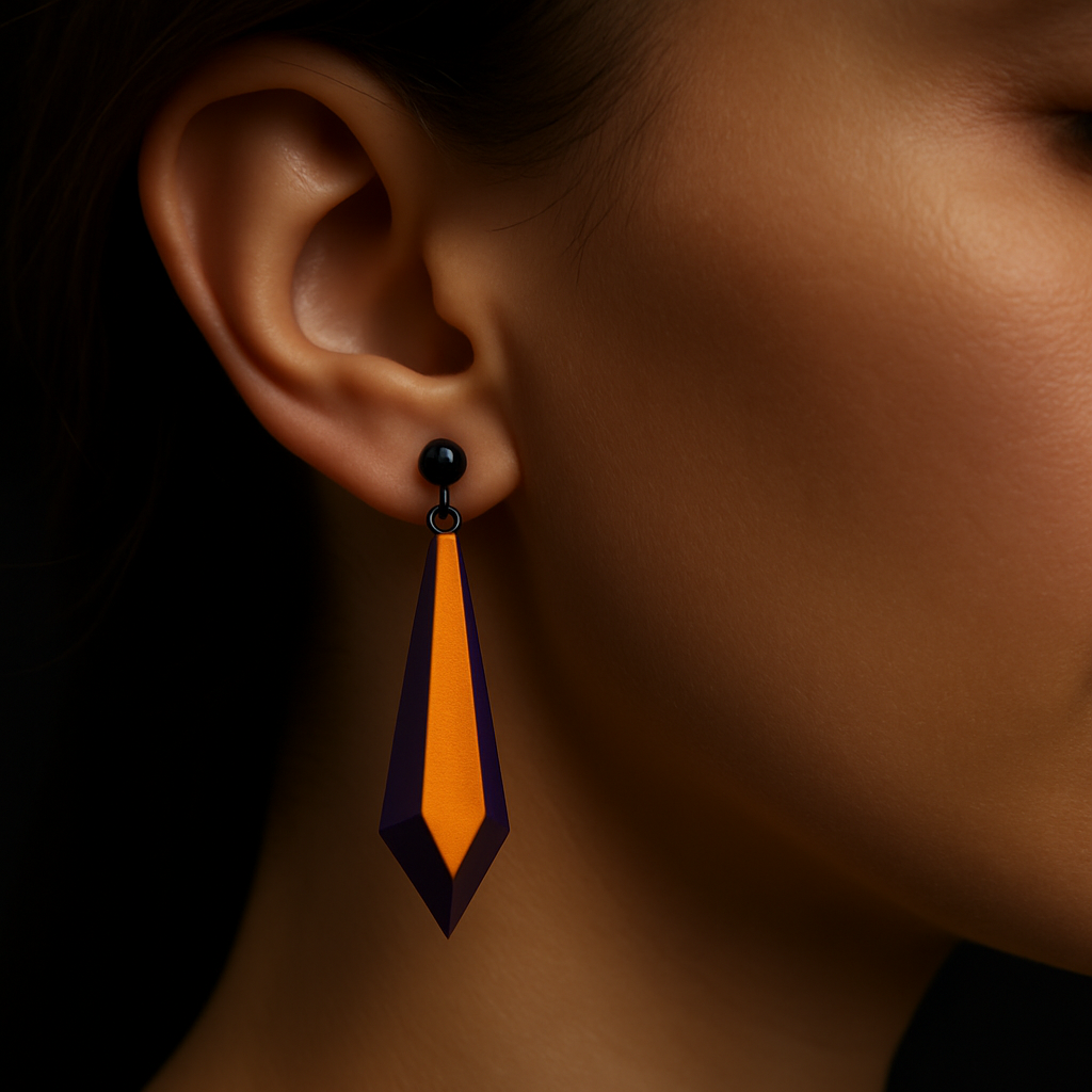 Ember Prism Earrings — worn by a woman