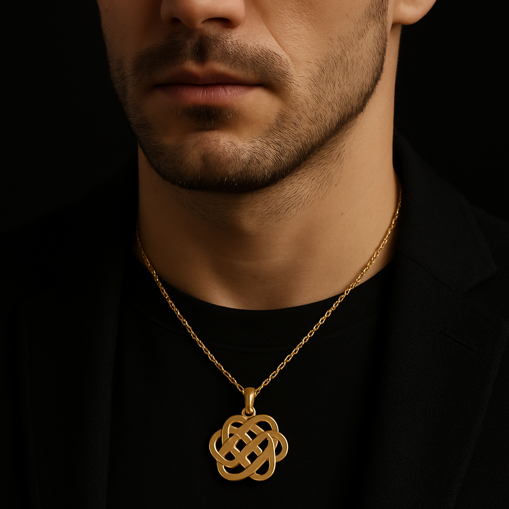 Eternal Knot Pendant — worn