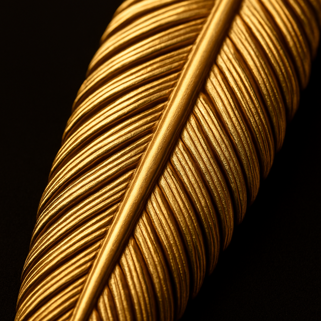 Feather Quill Pendant — close-up