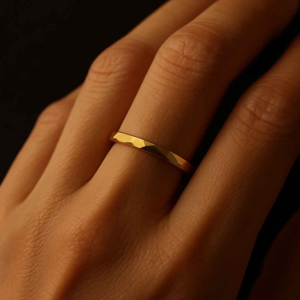 Facet Stacking Ring — worn