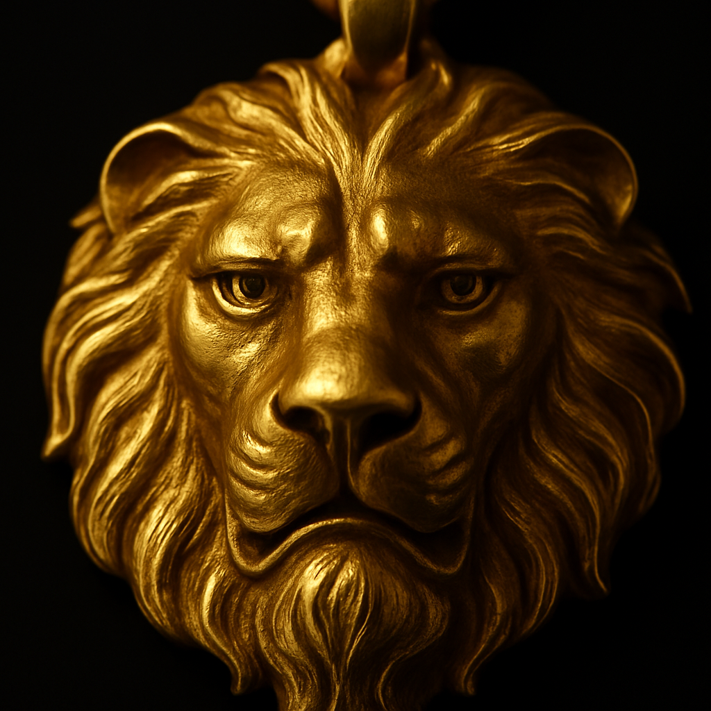 Lion Crest Pendant — close-up