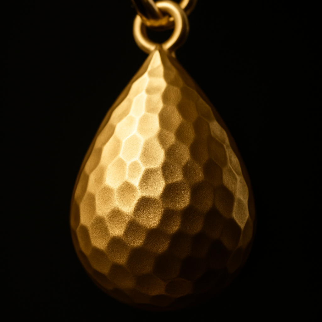 Golden Tear Earrings — close-up