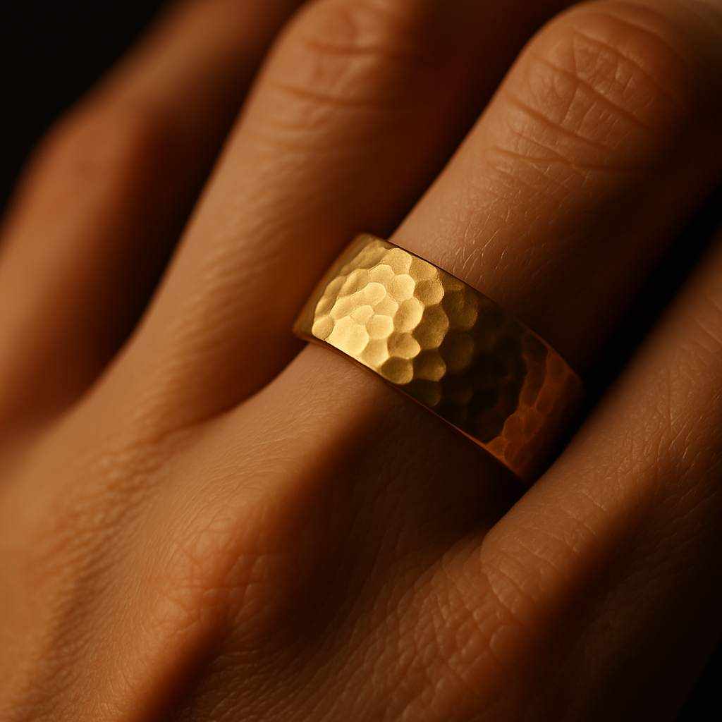 Artisan Hammered Ring — worn