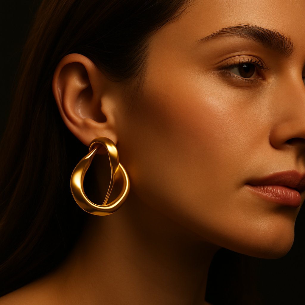 Infinity Loop Earrings — worn