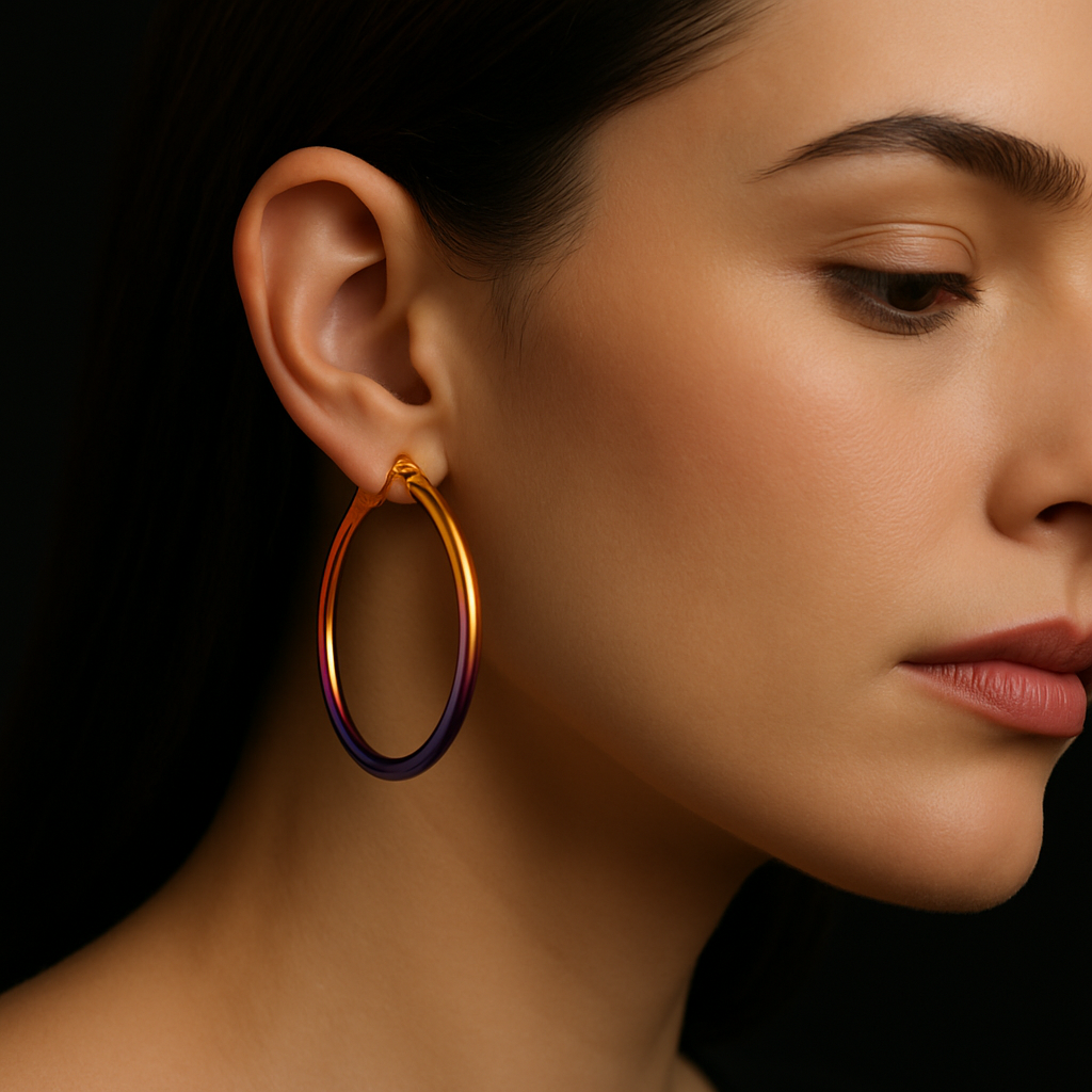 Nebula Hoop Earrings — worn