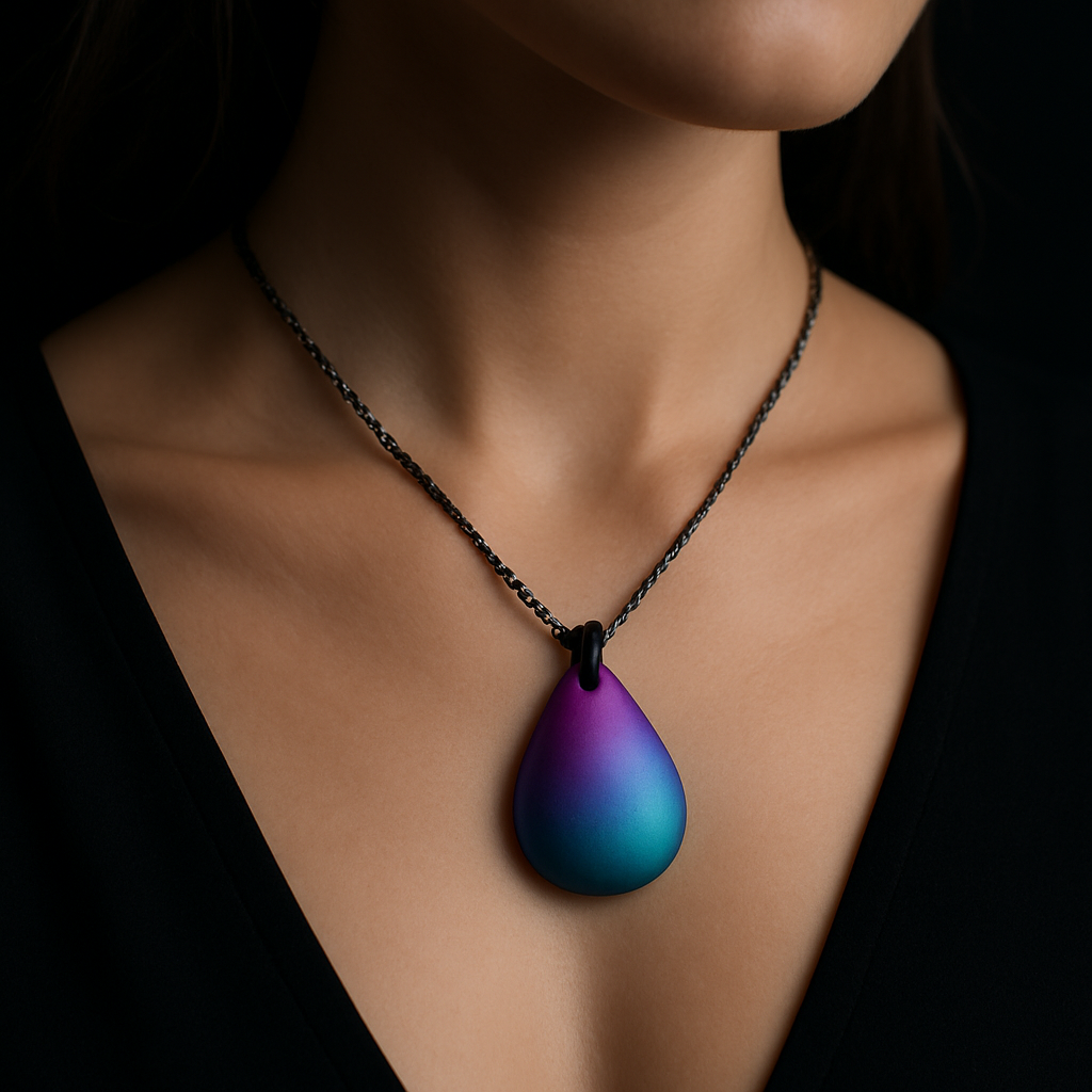 Nebula Tear Pendant — worn