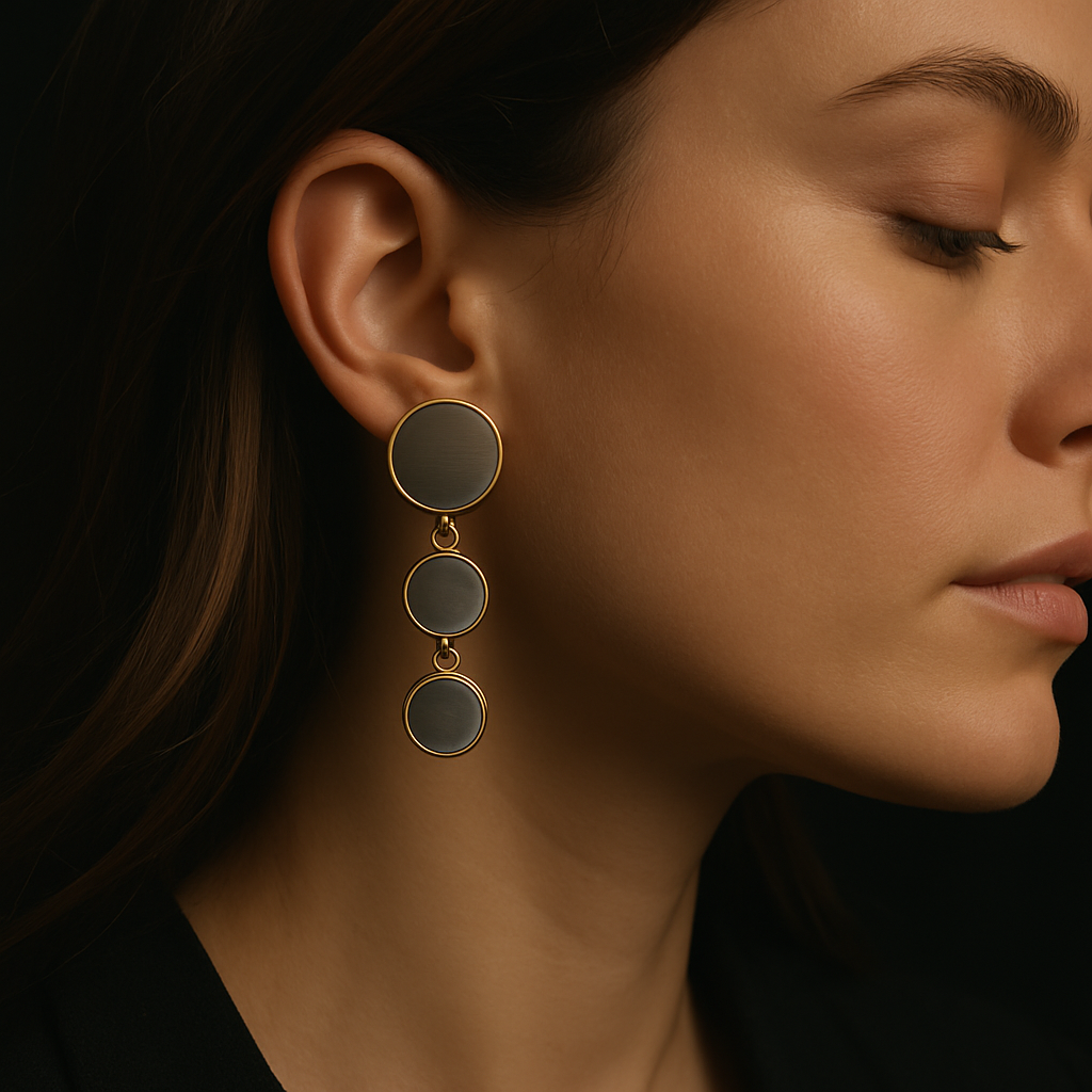 Nova Chain Earrings — worn by a woman