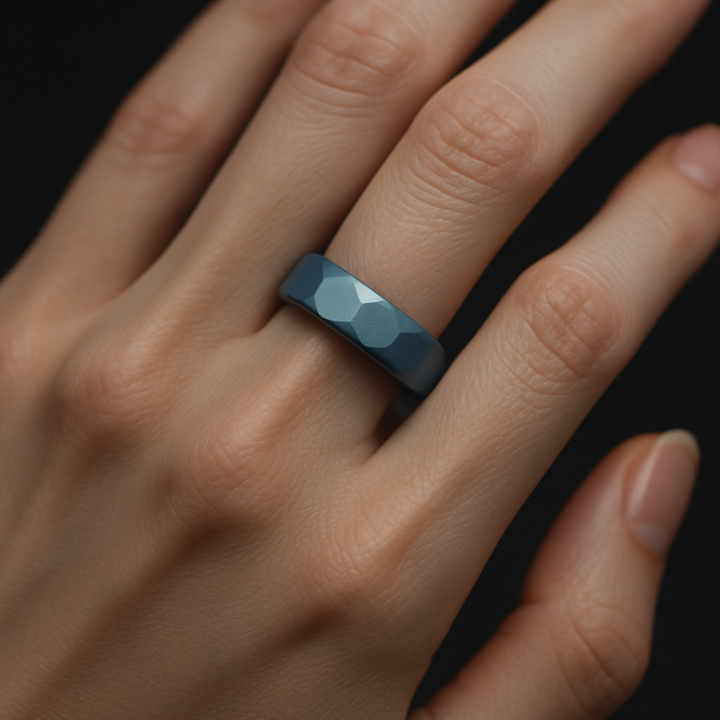 Polar Facet Ring — worn by a woman
