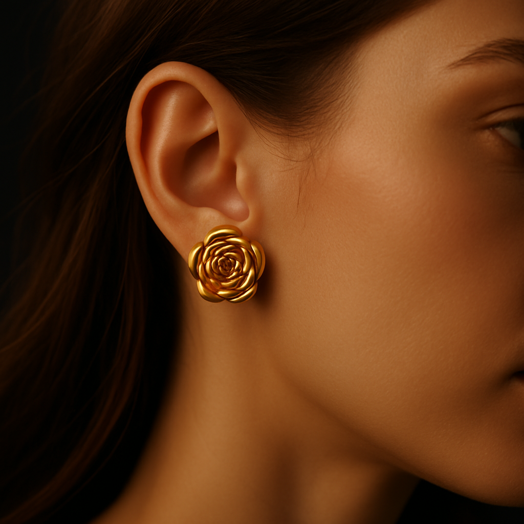 Rosette Studs — worn