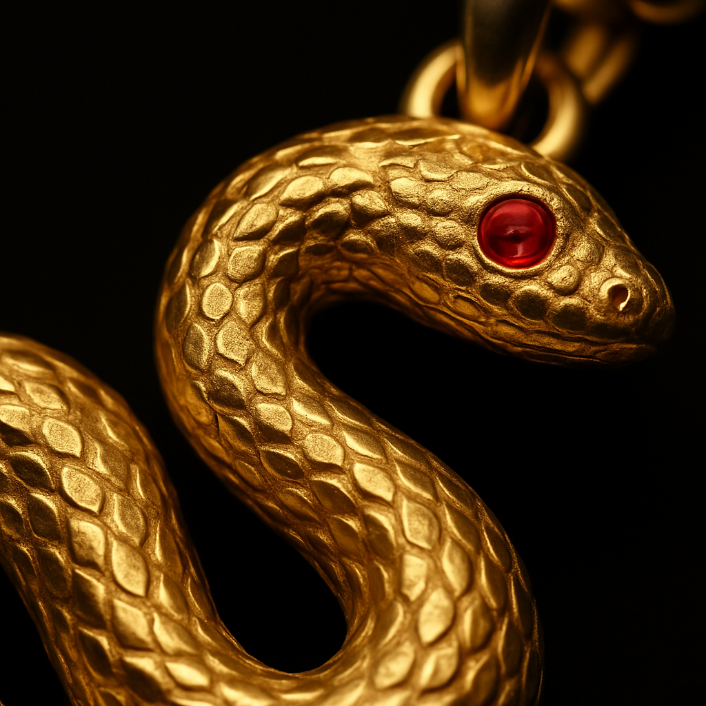 Serpent Coil Pendant — close-up