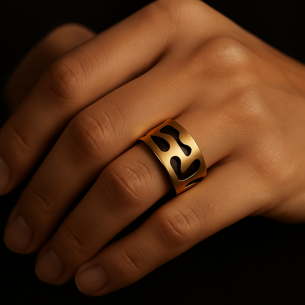 Noir Eclipse Ring — worn