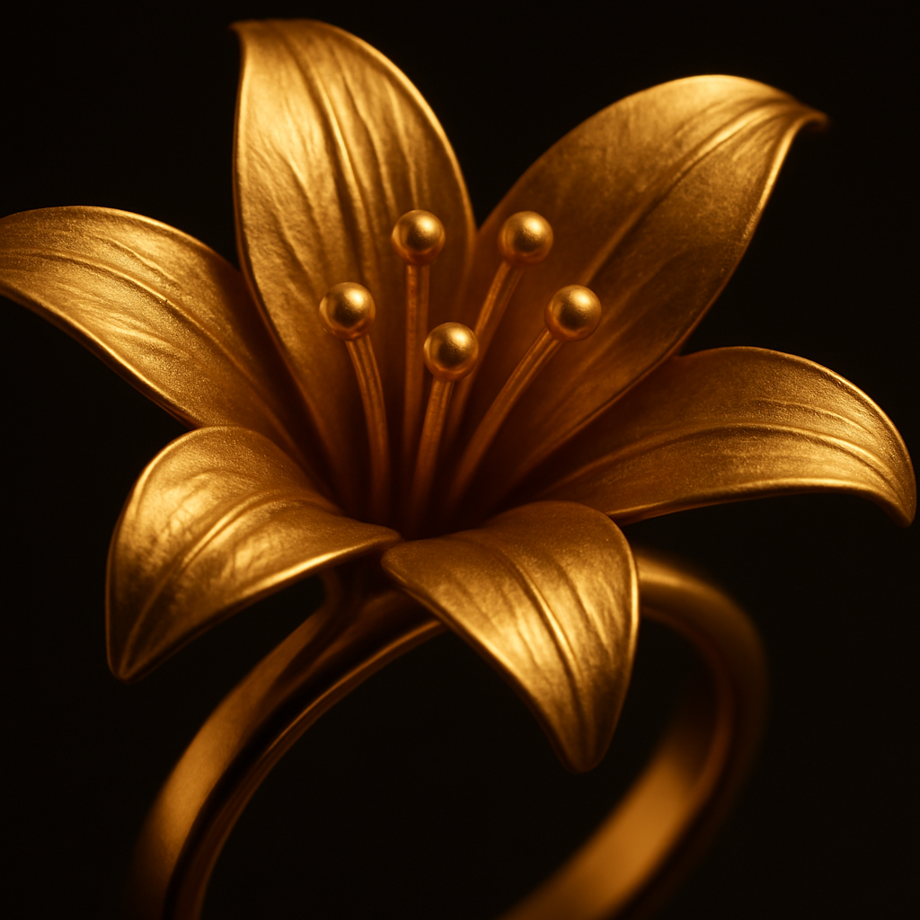 Lotus Crown Ring — close-up