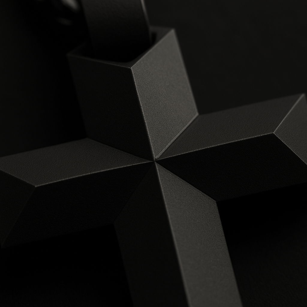Stealth Cross Pendant — close-up