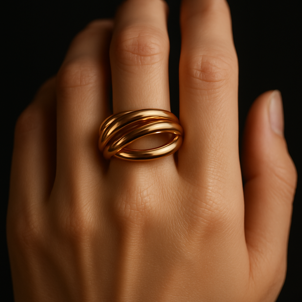 Triple Bond Ring — worn